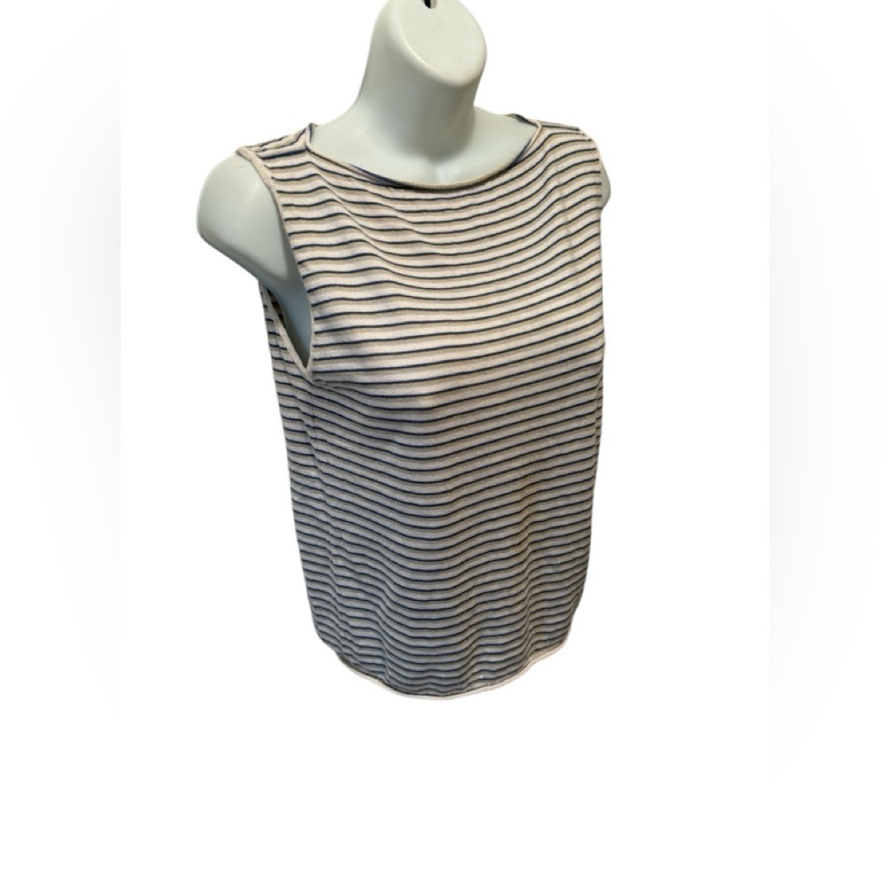 Dušan Paunovic Cashmere Silk Blend Striped  Luxury Designer Sweater Tank Sz XL